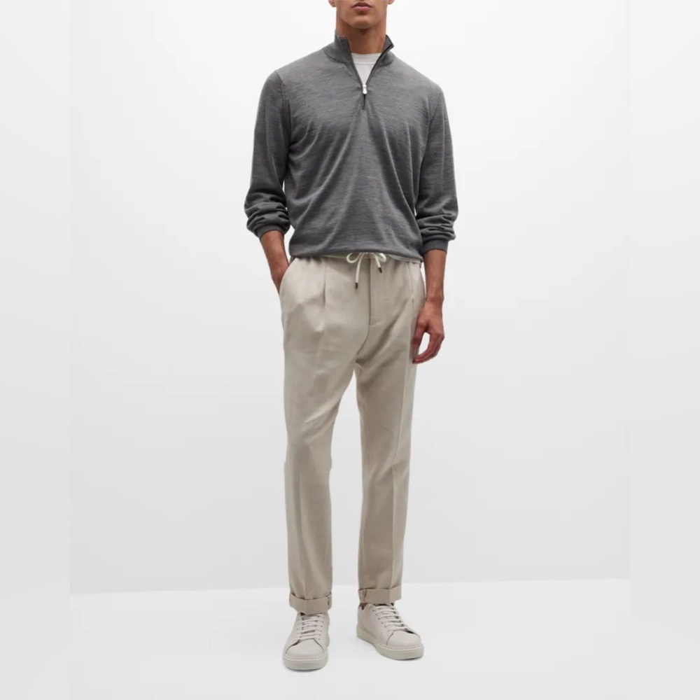 Brunello Cucinelli Men's Wool-Cashmere 1/4-Zip Sweater